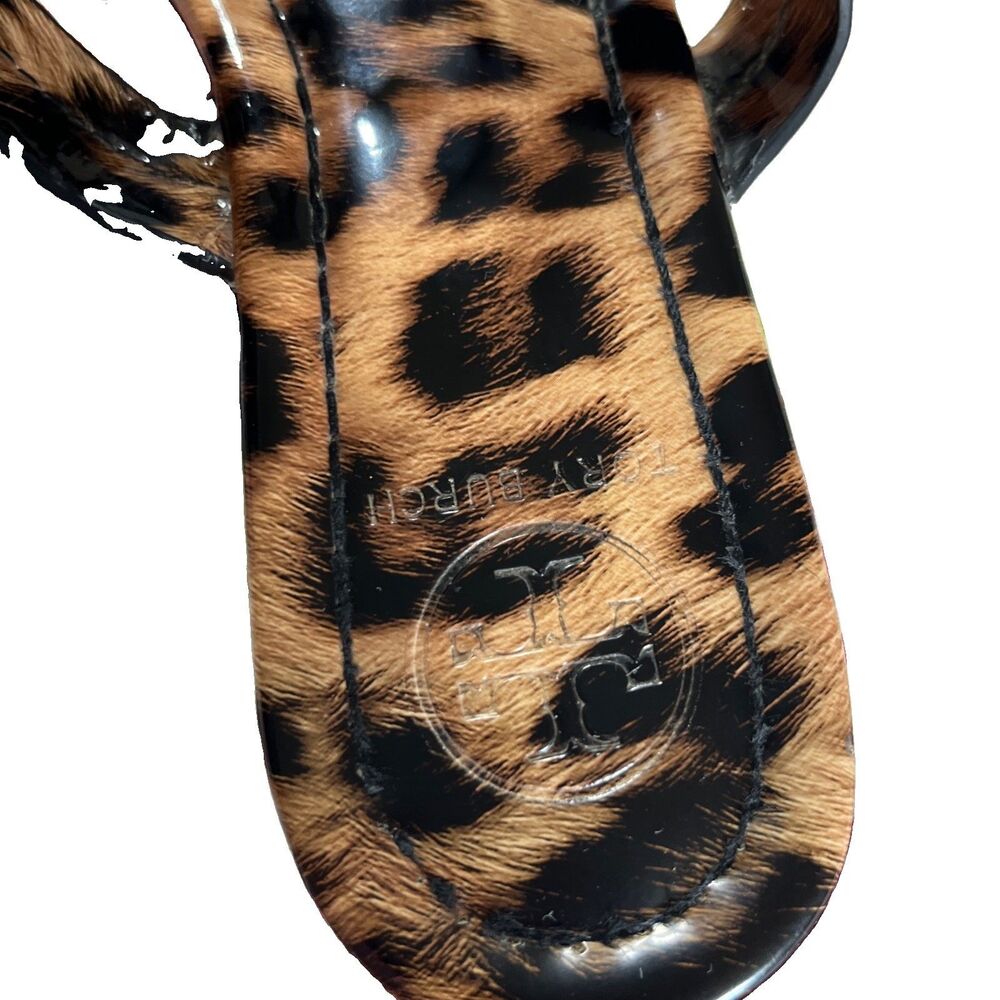 Tory Burch Women's Miller Sandals 9 Patent Leopard - Picture 3 of 10